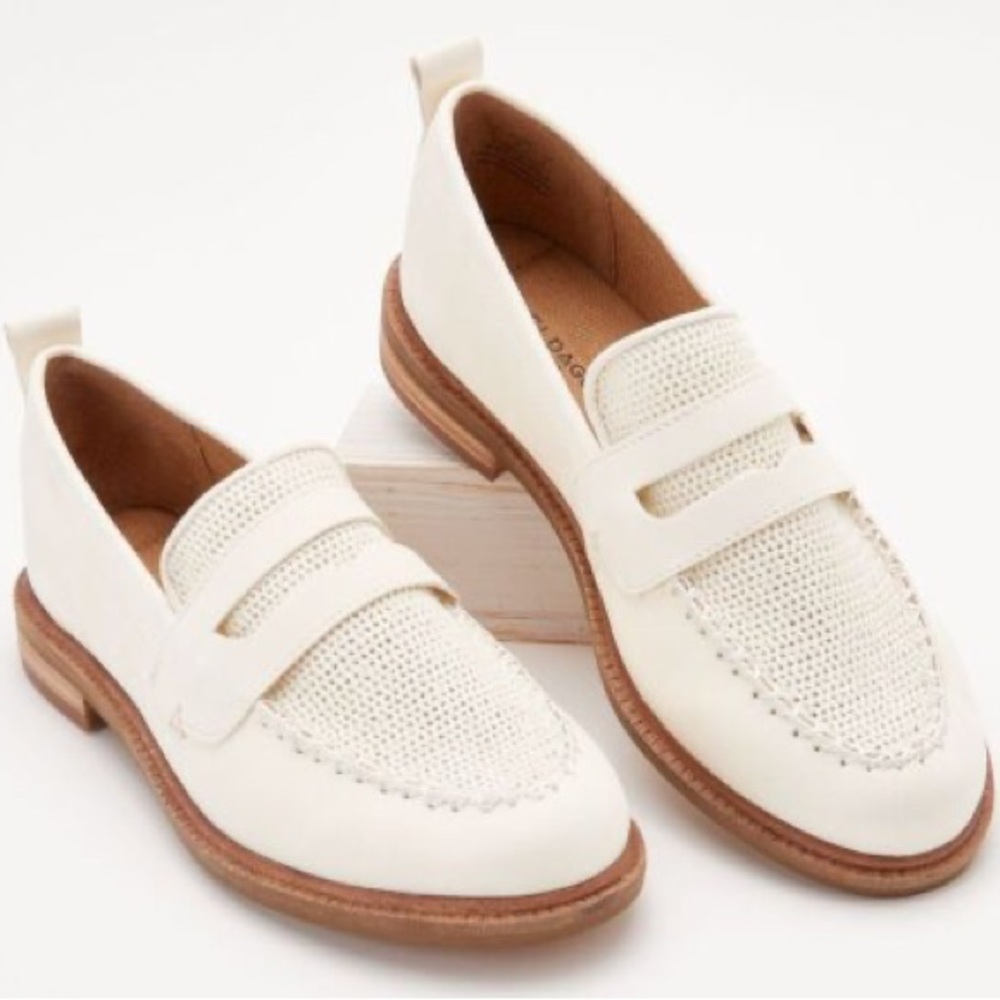 NIB/ NWT Kelsi Dagger Brooklyn Lens Penny Loafer in Coconut White